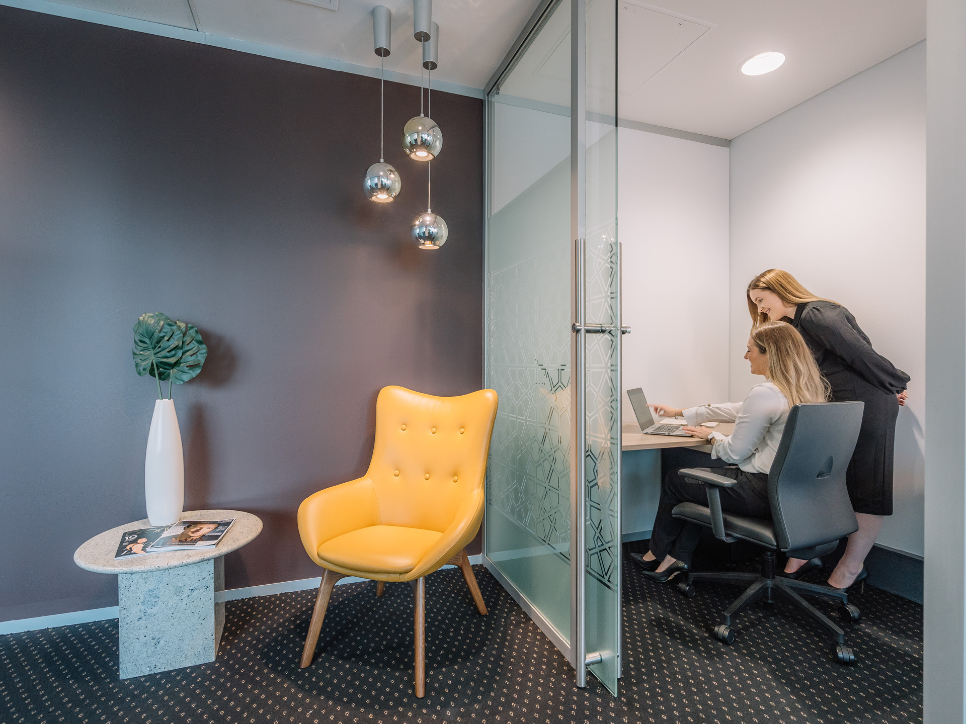 Private 2-person workspace with access to Coworking breakout areas